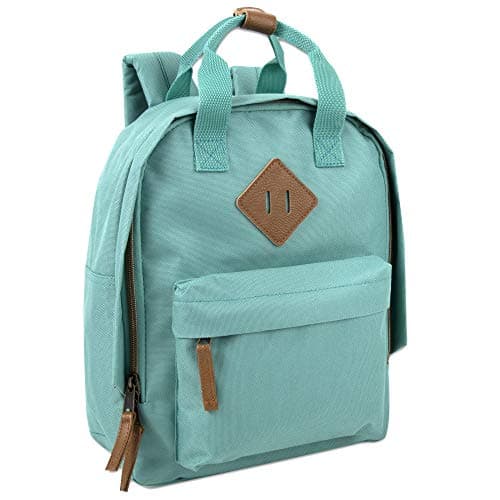 MADISON & DAKOTA Canvas Mini Backpack for Everyday & Day Pack Rucksack in Solid Color Blocks, Green, S, Traveling