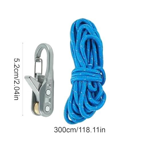 6-Pack Retractable Rope Roller Ratchet Straps Set, Knot-Free Camping Rope Tightening Tool with Cam Lock, Paracord Ropes Pulley Tensioner Clips, Outdoor Tools — view 4