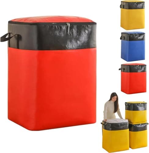 Extra Large Heavy-duty Moving & Storage Bags With Handles - Reusable, Foldable Comforter & Garment Carrier For Easy Transportation And Organization Orange 140L (20 × 16 × 28 in)