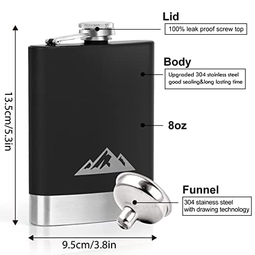 KWANITHINK Stainless Steel Hip Flask 8oz — view 2