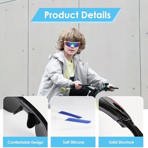 2 Pack Kids Sunglasses UV400 for Boys Girls Fashionable Sports Glasses — view 3