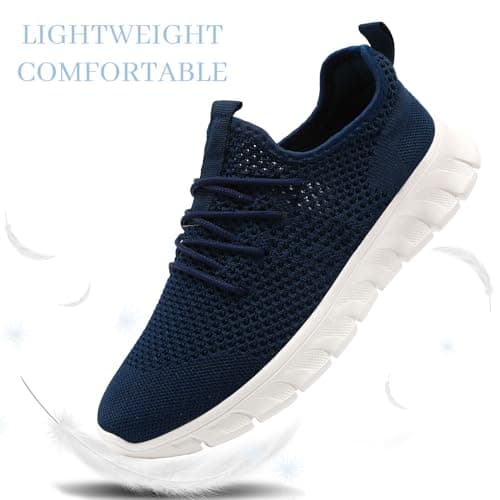 Trainers for Men Women Running Shoes Slip On Gym Sports Navy Size 9 UK — view 2