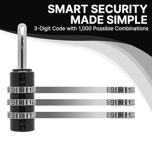 SWL Combination Padlock 2 Pack | Resettable Code Lock for Travel, Gym, School, Lockers, Bags, Suitcase, Backpack, Toolbox & Luggage | Metal Body & Steel Shackle (3 Digit Combination Padlock) — view 2