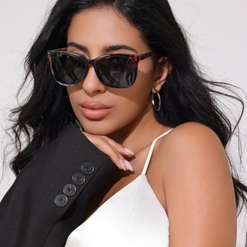 TJUTR Polarised Sunglasses for Women, Retro Oversized Square Sun Glasses — view 3