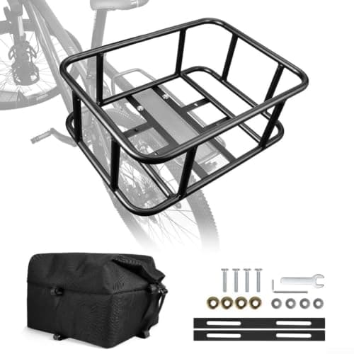 Gdfnmogo Insulated Waterproof Rear Bike Basket with for-Heavy Duty for-Metal Frame, Expandable Thermal Liner Cycling Hamper for E-Bike Grocery Pet Cargo Carrier Box(B) — view 3