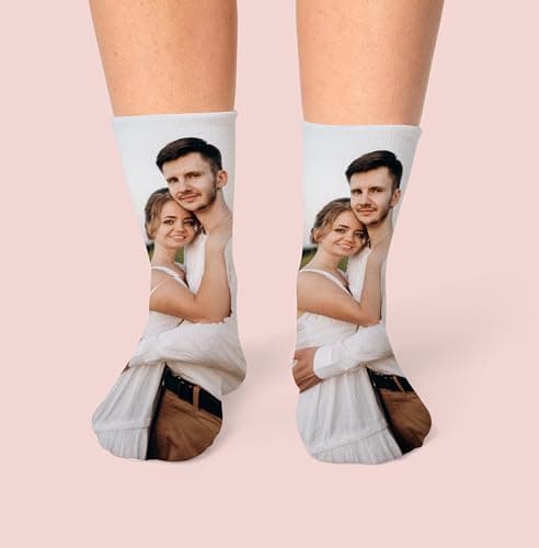 Hippowarehouse Personalised Socks Full Photo Sock Any Image 26.5cm 35cm 40cm custom Funny Gift brother sister — view 3