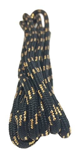 Big Laces Round Bootlaces 4mm wide (Black Gold,140cm)