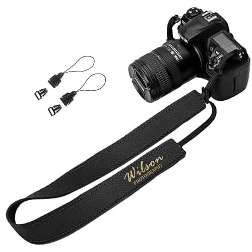 EDSG Personalised Camera Strap Leather Camera Belt Photographers Gift for Him Her Adjustable Camera Strap for Women Men Travel/Vlogging (Style-2)