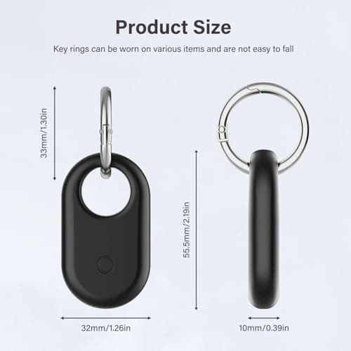 Samsung Smart Tag 2 Case with Silver Keychain, 4PCS Silicone Case for Keys, Pets, Luggage (2PCS White, 2PCS Black) — view 2