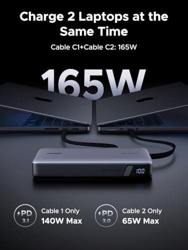 UGREEN Nexode 165W 25000mAh Power Bank Fast Charging with 2 Built-in Cables — view 3