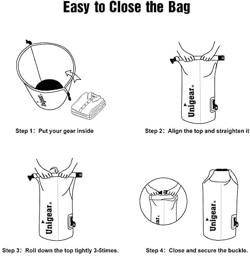 Unigear Waterproof Dry Bag with Phone Case and Adjustable Long Shoulder Strap for Boating, Kayaking, Fishing, Rafting, Swimming, Camping, Snowboarding 2L/5L/10L/20L/30L/40L — view 5