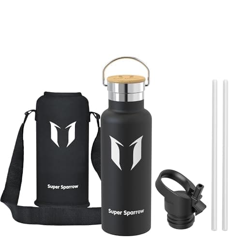 Super Sparrow Stainless Steel Water Bottle - 500ml - Vacuum Insulated Metal Water Bottle - Standard Mouth Flask - BPA Free - Straw Water Bottle for Gym, Travel, Sports — view 2