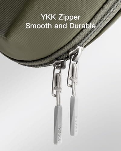 Inateck Electronics Organizer Travel Case, 180° Open Water-Resistant, Multifunctional Travel Organizer Bag, Electronic Accessories Carry Case, Olive, Large — view 5