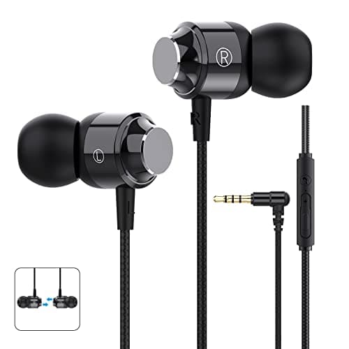 Earphones, Wired In-ear Headphones with Pure Sound and Powerful Bass, Lightweight Wired Earphones with Microphone and Volume Control, Corded Earbuds for Samsung, Android, Smartphones and 3.5mm Devices