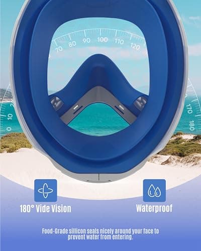 G2RISE Full Face Snorkel Mask Kids Snorkeling Set, 180 Degree Panoramic View, Anti-Fog & Anti-Leak Dry Top Snorkel Set for kids 3-8 (2 Pack) — view 5
