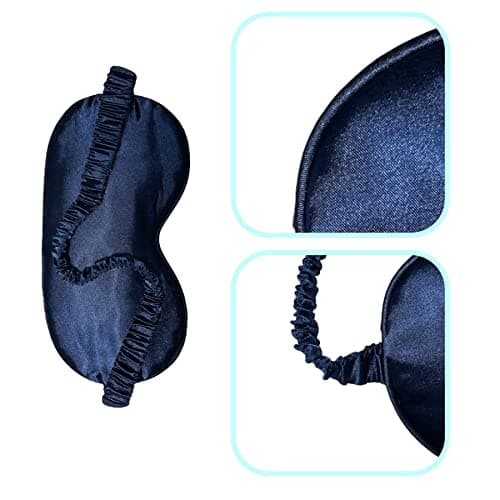 WESTEND CHOICE Sleep Mask 2 Pack Soft Satin Silk Eye Mask for Men Women Eye Blindfold for Travel Light Blocking Night Sleep Mask Comfortable Blackout Sleeping Mask (Navy) — view 3