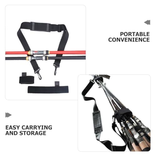 HOMOBABE 2pcs Portable Fishing Rod Sling Strap Adjustable Shoulders Belt for Fishing Rods Made with Sturdy Sbr Neoprene and Ok Cloth for Travel and On-the-go — view 3