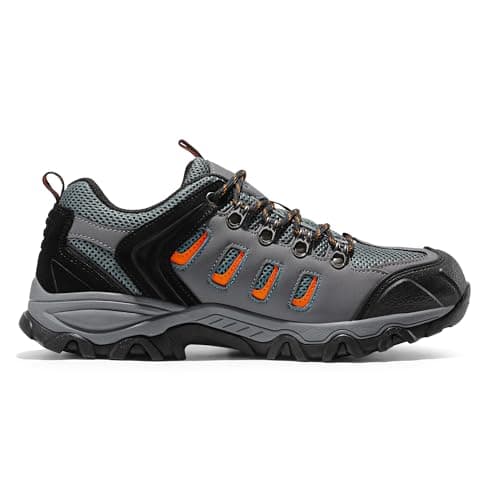 NORTIV 8 Men's Hiking Shoes,Black/Dark Grey/Orange-Pu,10 — view 6