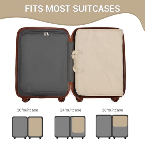 Kono 6-in-1 Compression Packing Cube Expandable Suitcase Organiser (Beige) — view 5