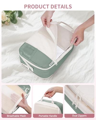 Narwey 6 Set Compression Packing Cubes for Suitcases, Travel Packing Bags — view 5