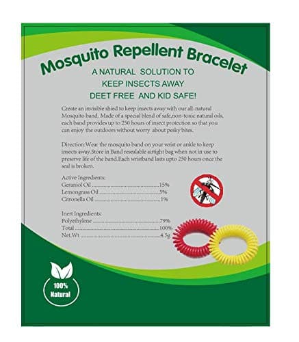 CSL Mosquito Repellent Bracelets - 10 Pack - All Natural, Deet Free and Waterproof Bands for Adults and Children Foiled Packed — view 4