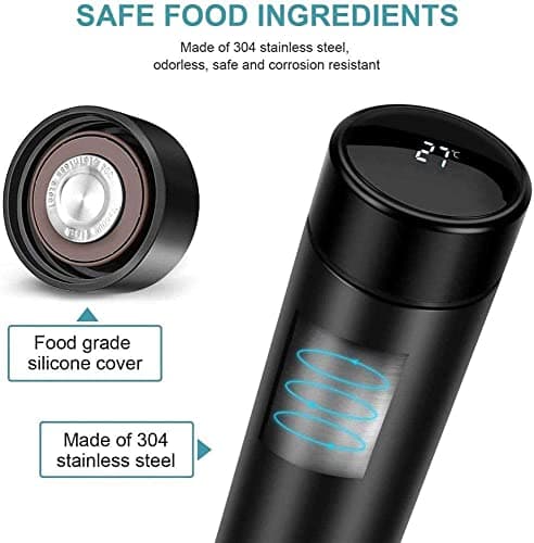 Water Flask for Hot Drink and Cold Drink - Double Walled Stainless Steel Water Bottle with Touch Screen Temperature Display - Vacuum Insulated Water Bottle 500ml for Cycling, Gym, Home, Office — view 6