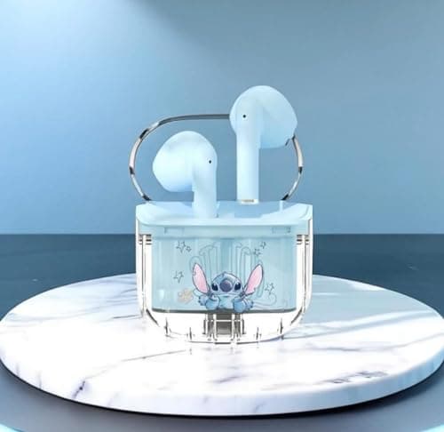 S&M Fashion - Cute Lightweight Wirless Bluetooth In Ear Earphone Headphone HiFi Sound Stitch Wireless Earphones comfortable in Ear Xmas Birthday Gift Kids
