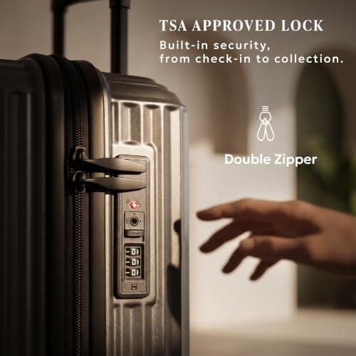 LUGG AirGlide 20 Inch Lightweight Travel Suitcase - Hard Shell Polycarbonate, TSA Approved Lock, Scratch & Water Resistant, 360° Spinner Wheels & Detachable Interior (55x38x23cm) - 5 Year Warranty — view 6