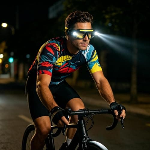 LED Safety Glasses 5 Modes LED USB Rechargeable Headlamp — view 3