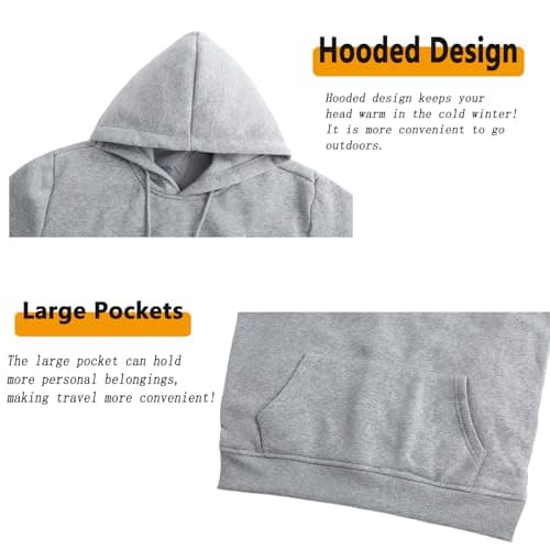 Heated Hoodie for Men Women USB Thermal Hooded Sweatshirt with 3 Heating Settings 5 Heating Zones Winter Heated Pullover Hoodies Warming Coats Jacket Tops (Power Bank Not Included) — view 3