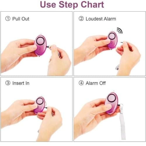 Personal Alarm with LED Lights, Police Approved, Emergency Safety Keychain Alarm, 140DB Sound, Rape Attack Safety Kit for Women, Kids, Students, Night Walker (Purple) — view 3