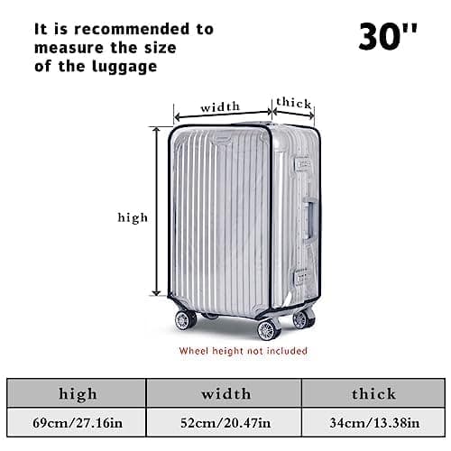 boogift 2 pcs Clear PVC Suitcase Cover - Waterproof Scratchproof Luggage Protector - Travel Trolley Case Cover (30) — view 6