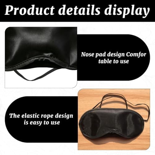 20 Pcs Sleep Eye Mask, Black Eye Masks with Nose Bridge Design, Light-Blocking Sleep Mask for Office Naps, Long-Haul Flights, Party Games and Team Building, Travel and Camping Accommodation — view 3