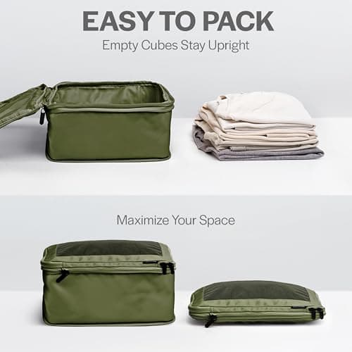 Aerotrunk Compression Packing Cubes for Travel, 6-Pack, Olive — view 5