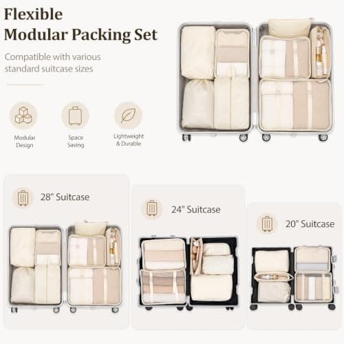 Acual 8 PCS Packing Cubes for Suitcases, Waterproof Travel Organisers — view 2