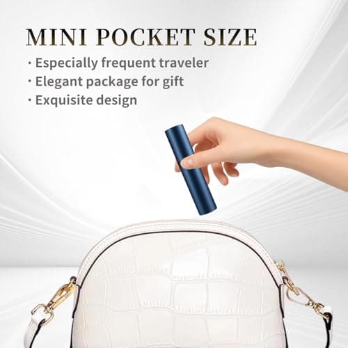 szyanlai Portable Perfume Atomiser Refillable - 5ml Empty Travel Perfume Bottle, Nano Mist, Leaking Proof, Bottom Pump without Funnel, Luxurious Mini women and men (Blue) — view 5