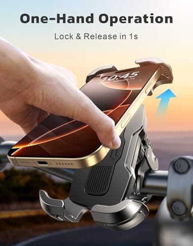 Rolgno Bike Phone Holder, [1s Release & 360° Rotate] Motorbike Phone Mount — view 2