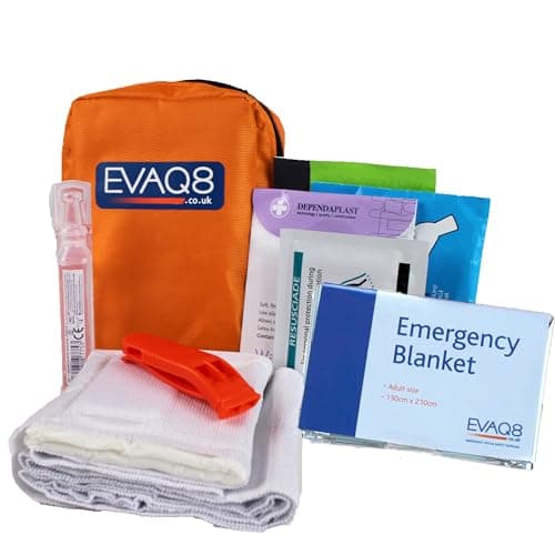 EVAQ8 Outdoor Worker Personal Trauma First Aid Kit in Orange Belt Bag IFAK