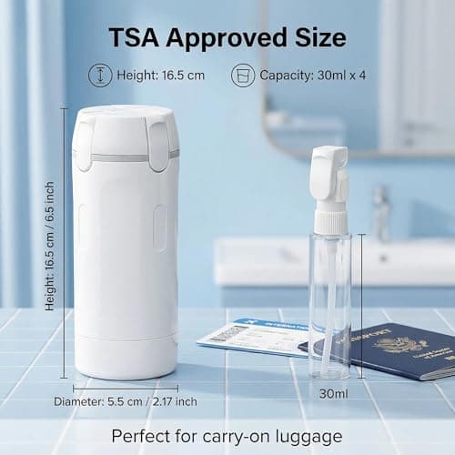 4 in 1 Travel Dispenser Bottle, 120ml Travel Bottles for Toiletries Set — view 2