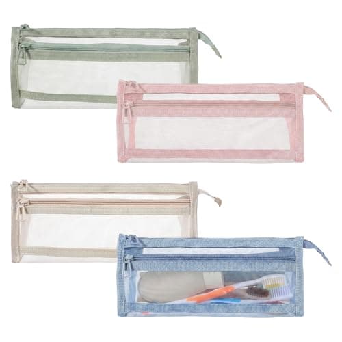 Elegaperma 4 Pcs Small Mesh Wash Bag Toiletries for Travel,Office,Home