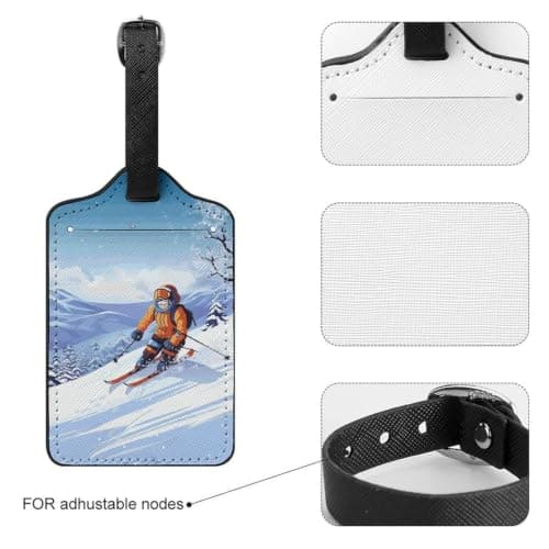 Winter Skiing Luggage Tags with Id Card & Adjustable Strap — view 4