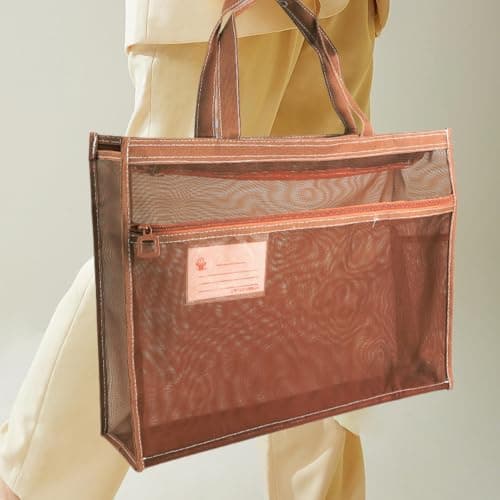 Mesh Art Supply Bag - Clear Artwork Holder, Zippered Drawing Storage Folder — view 2