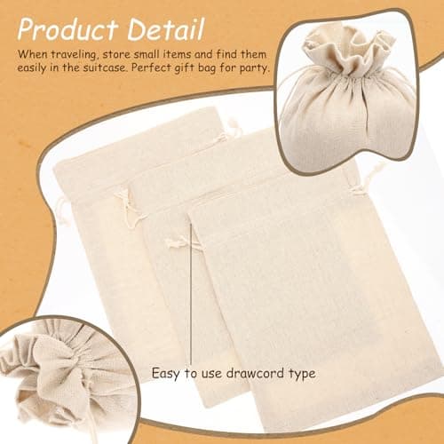 3pcs Portable Cloth Jewelry Pouch with Drawstring Closure for Travel — view 3