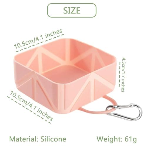 MIUPOO Collapsible Dog Bowl,Collapsible Dog Water Bowls for Cats Dogs,Premium Silicone Pet Water Bowls for Cats & Dogs,Collapsible Travel Dog Bowl Portable,Adjustable Clip Dog Travel Bowl,Pink. — view 2