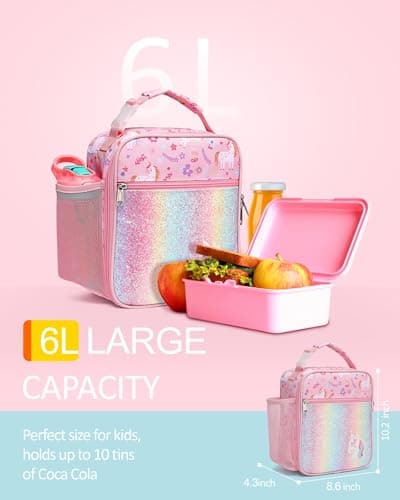Bagseri Kids Lunch Bag for Girls - Insulated Kids Lunch Box for School — view 3