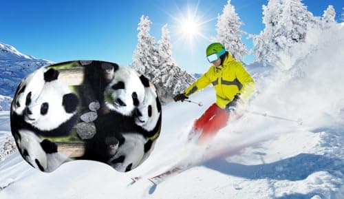 AMMKRO Ski Snowboard Goggle Cover Sleeve Protective Goggle Cover Ski Goggle Cover Protectors Lens Scratch Dust Protection for Travel Storage Accessories (Giant Panda) — view 6