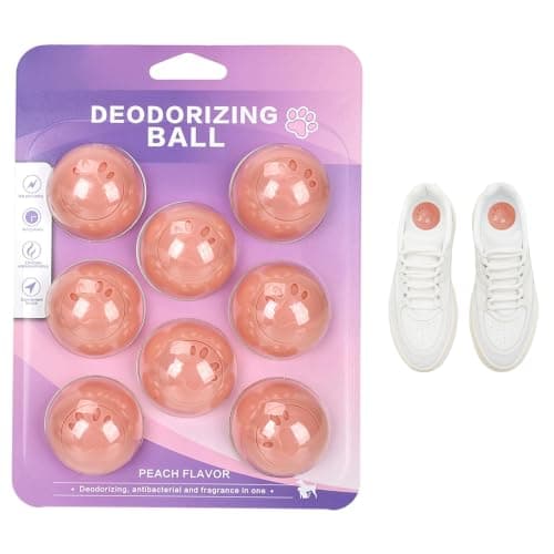 Sneaker Eliminator Balls, Reusable Shoe Odor Eliminator Balls Gym Bag Drawer Closet Deodorizer Balls, Peach, as picture