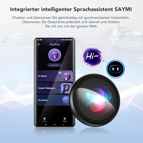 Digital Badge AI Companion, Wearable Language Translator Device for 60 Languages, Real-Time LCD Subtitles, HD Touchscreen, Bluetooth 6.0, Voice Assistant, Portable E-Badge for Travel & Business — view 3