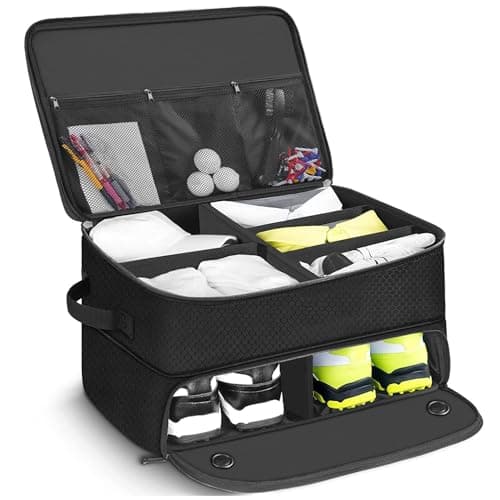 HPLSZCN 2 Layer Golf Trunk Organiser for 2 Pair Shoes,Golf Gifts for Men