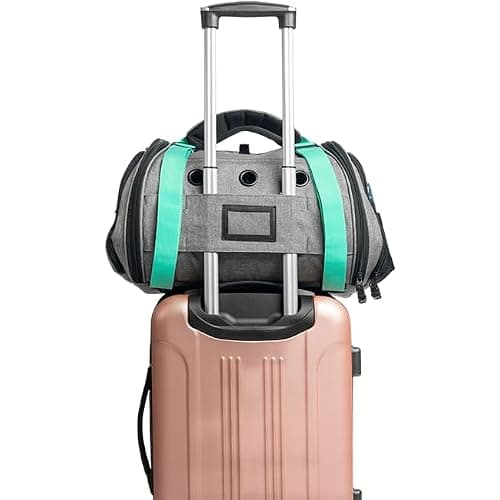 Travel Cat Carrier Bag - Portable Comfort Soft Sided Transpurrter Cat Carrier for Small Medium Cats Kitten up to 30 LBs Airline Approved Backpack with Shoulder Strap (Dark Charcoal) — view 3